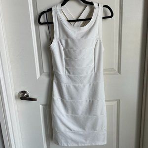 White Bandage Dress with Cross Back Straps